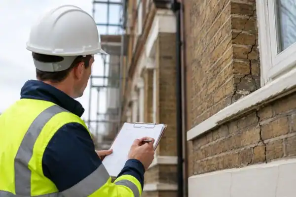 image of surveyor completing a schedule of condition Manchester